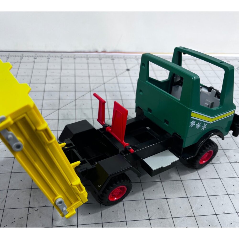 Vintage Playmobil 1986 Green & Yellow Dump Plow Truck 3695 - Picture 6 of 8